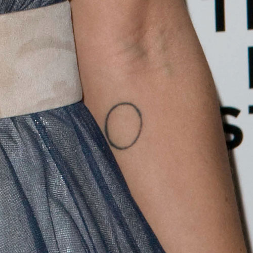 Black Outline Circle Tattoo On Forearm