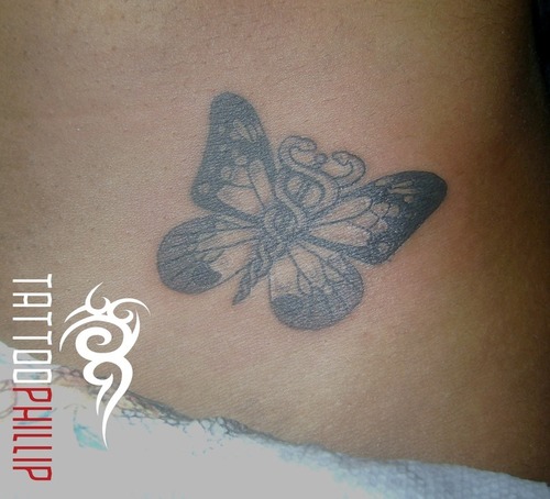 Butterfly Medical Symbol Tattoo Design