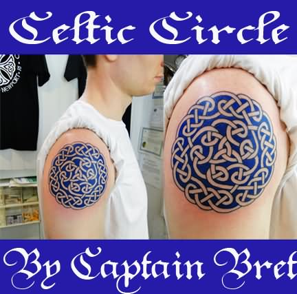 Celtic Circle Tattoo On Man Right Shoulder
