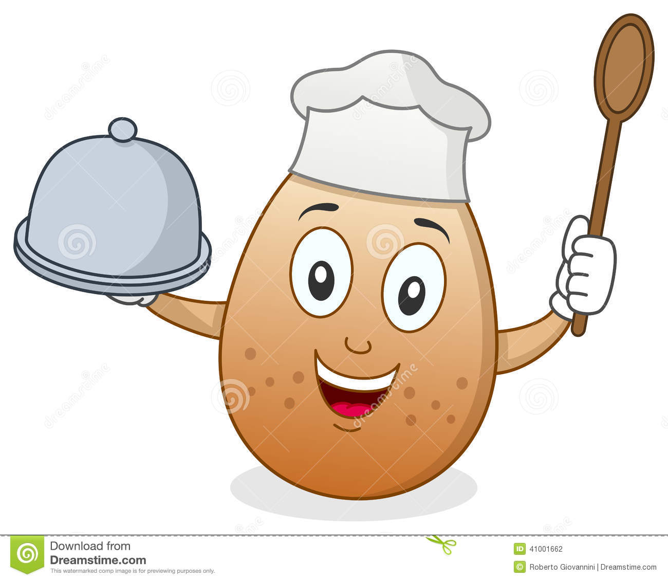 Chef Cartoon Egg With Tray And Spoon Funny Photo For Whatsapp