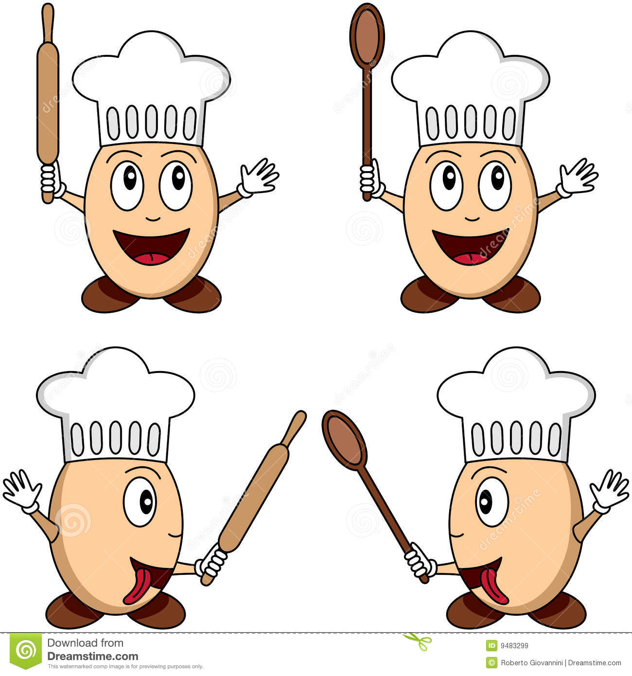 Chef Eggs Cartoon Funny Face Expression Image