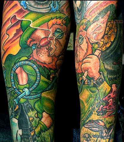 Colored Leprechaun Tattoo