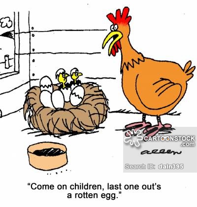 Come On Children Last One Outs A Rotten Egg Funny Cartoon Picture