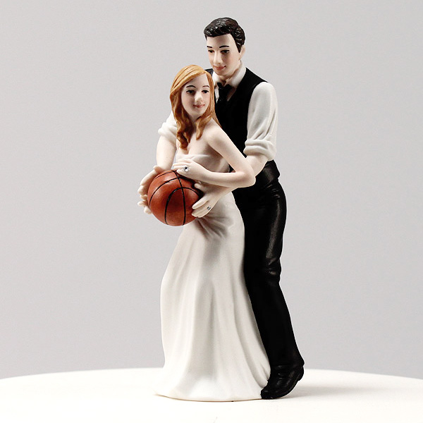 Couple With Basketball Funny Wedding Cake Image