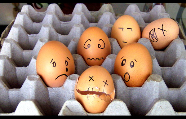 Cracked Egg Crying Funny Photo