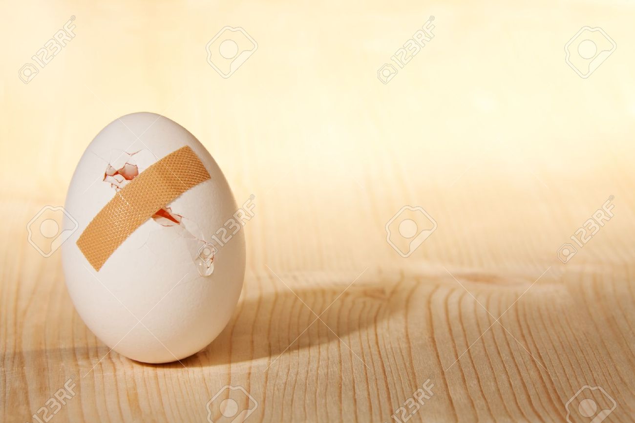 Cracked Egg Funny Bandaged Picture