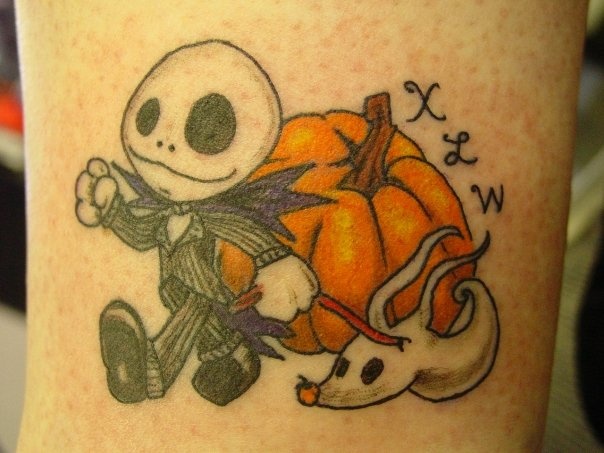 Cute Halloween Pumpkin Tattoo Design