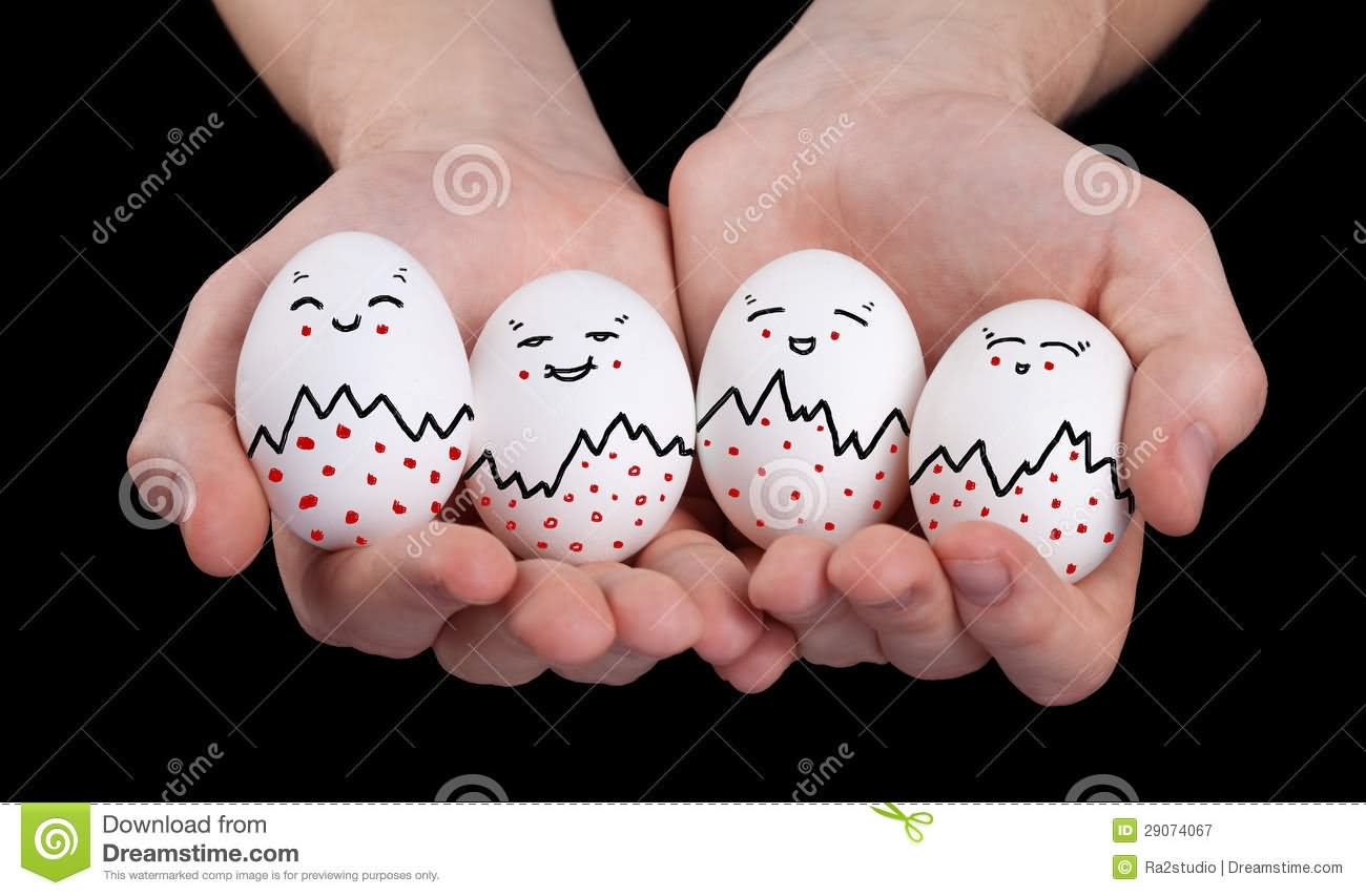 Cute Smiley Face Eggs Funny Picture