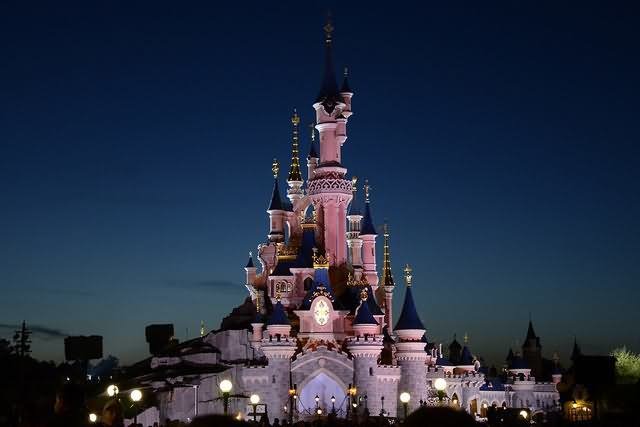 Disneyland Paris Castle Night Picture
