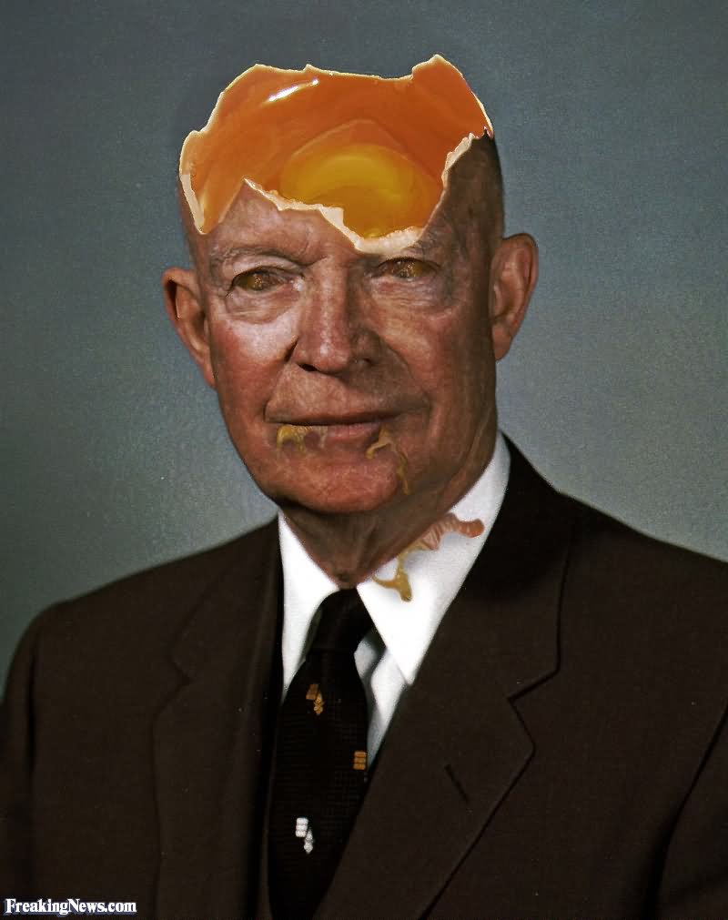Dwight D. Eisenhower Funny Egg Head Photo
