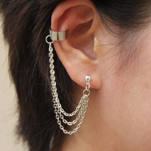 Ear Cuff Lobe Chain Piercing