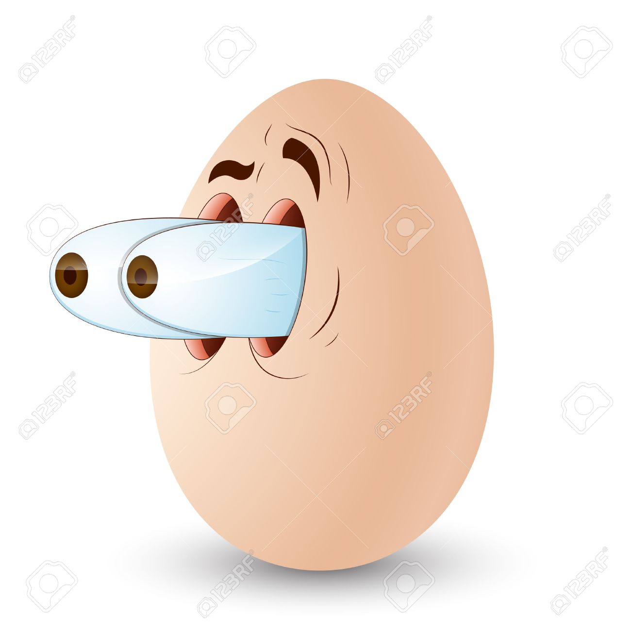 Egg Cartoon With Surprised Eyes Funny Image