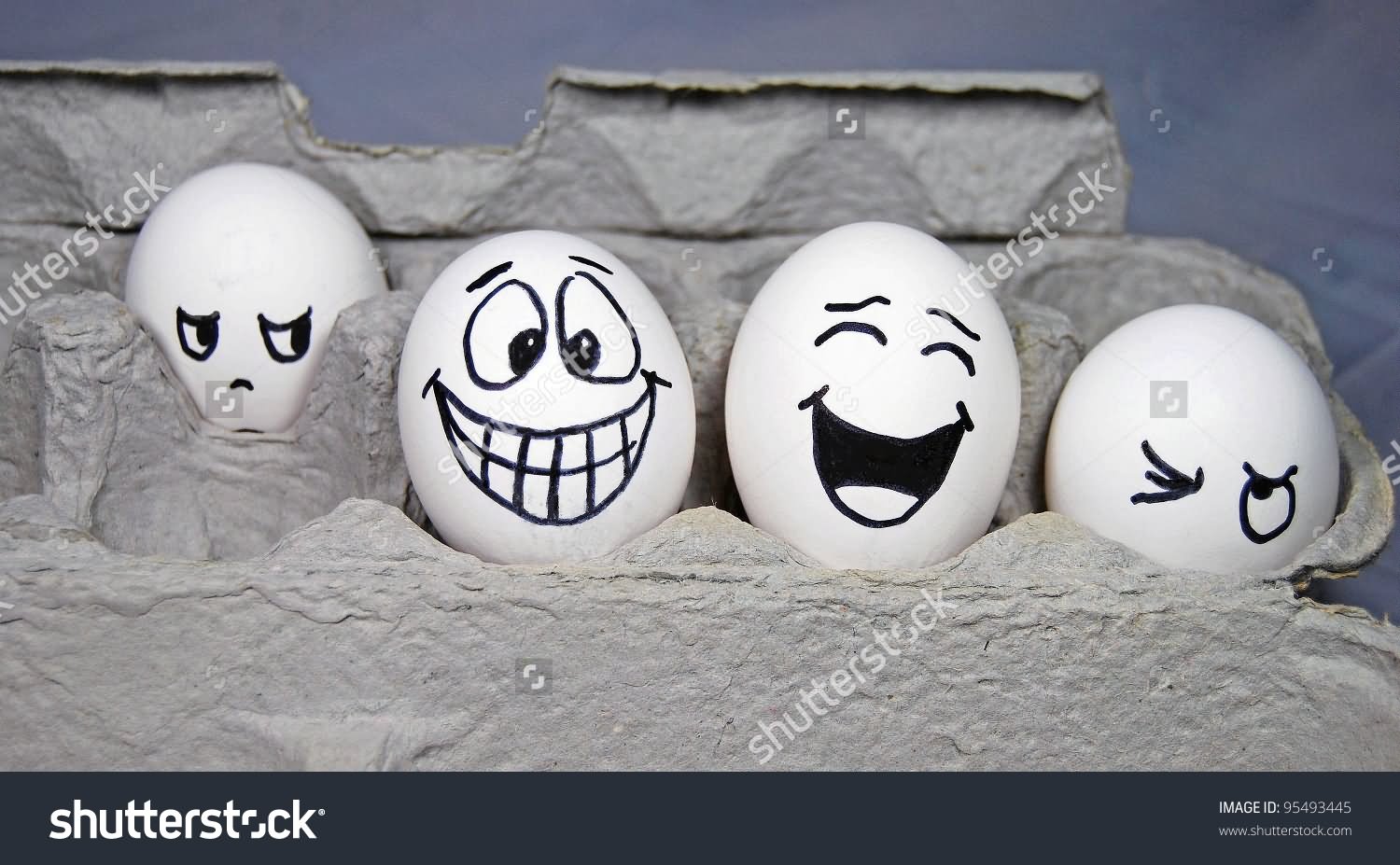 Eggs Funny Faces Art Picture