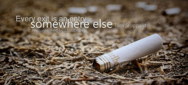 Every exit is an entry somewhere else  - Tom Stoppard
