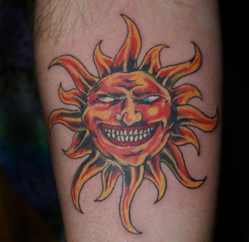 Evil Taino Sun Tattoo by Oldschool Sinner