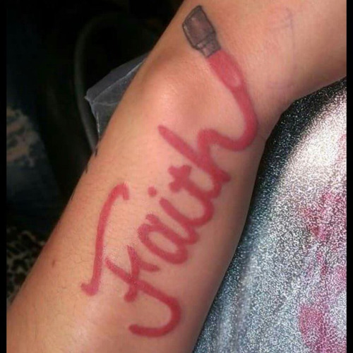 Lipstick Writing Tattoo