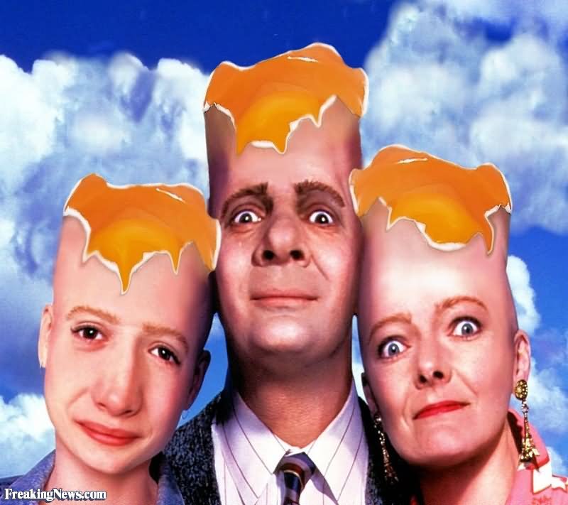 Family With Head Egg Funny Picture
