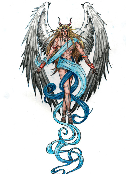 Fantasy Angel Tattoo Design