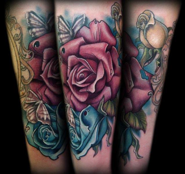 Fantasy Flowers Tattoo by Ink And Dagger Tattoo