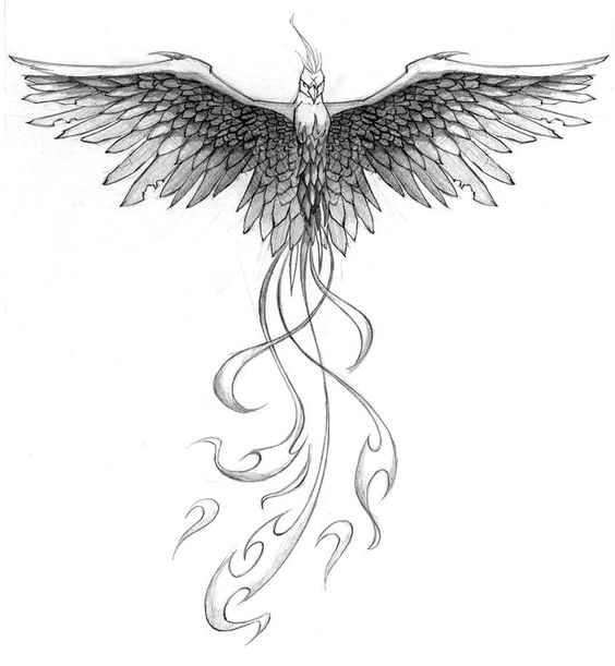 Fantasy Phoenix Tattoo Design
