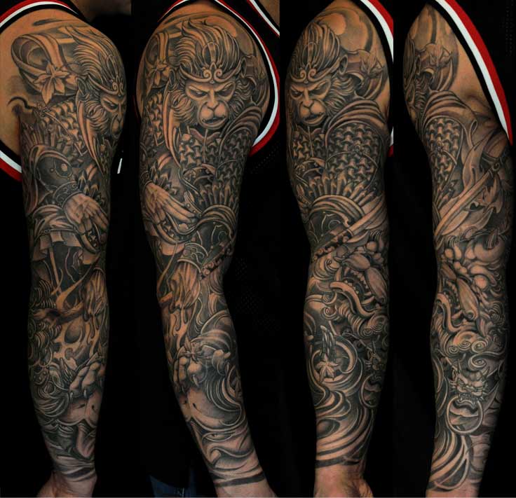 Fantasy Tattoo On Arm Sleeve For Guys