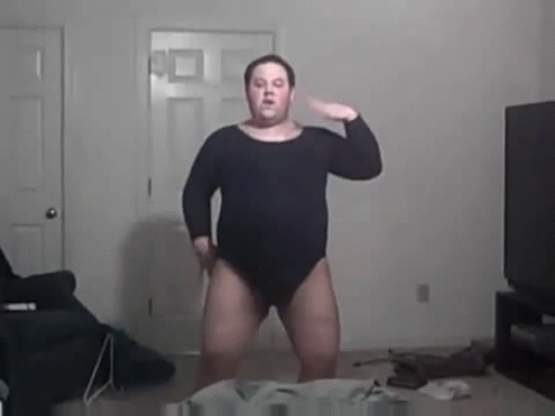 Fat Man Dancing Funny Gif