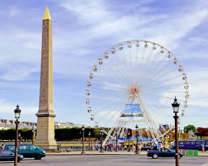 Ferris Wheel And Obelisk At Place de la Concorde