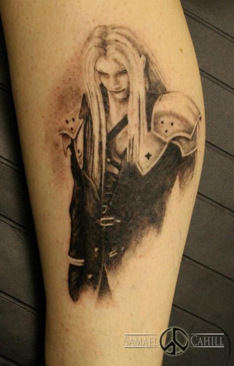Final Fantasy Tattoo On Leg