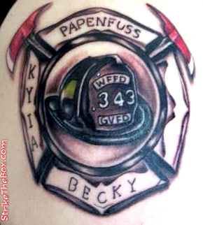 Firefighter Cross Tattoo Design