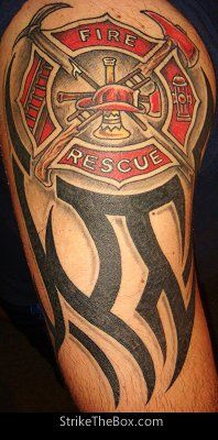 Firefighter Symbol Tattoo Design For Shoulder