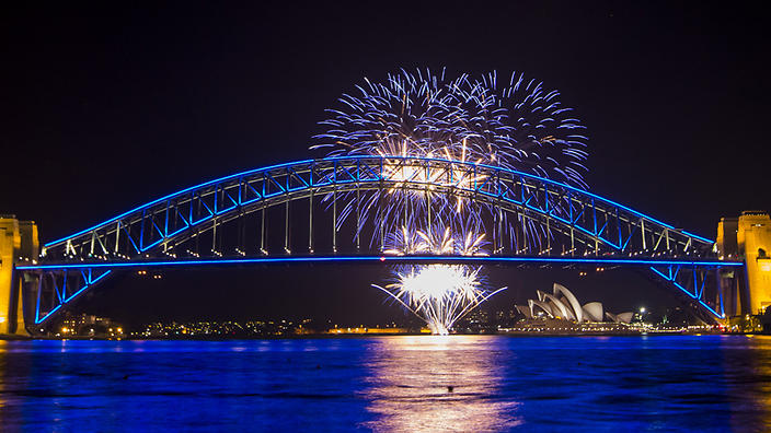 Fireworks Over The Sydney Harbour Bridge