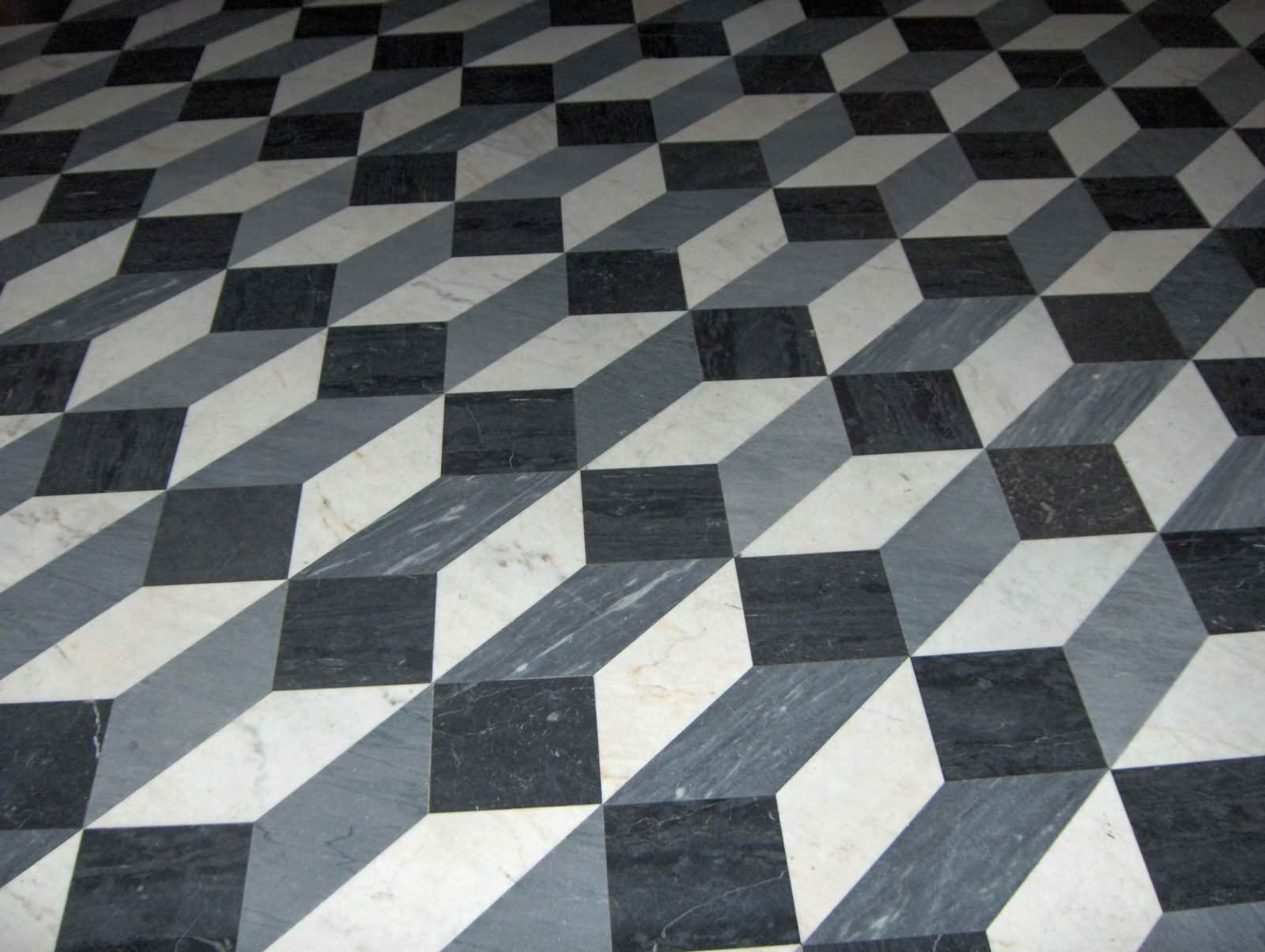 Floor Tiles At The Basilica Of St. John Lateran in Rome Three Dimensional Boxes Optical Illusion