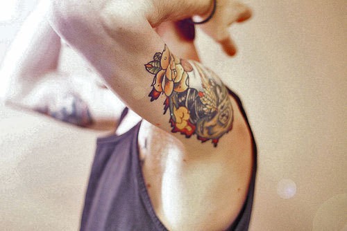 Floral Tattoo Design For Men Shoulder
