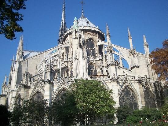 Flying Buttresses At Notre Dame de Paris