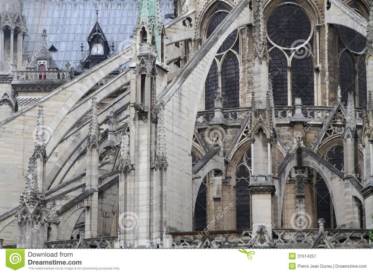 Flying Buttresses In Notre Dame de Paris