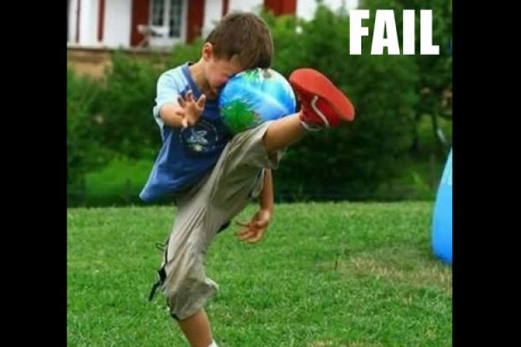Football Playing Kid Funny Sports Fail Picture