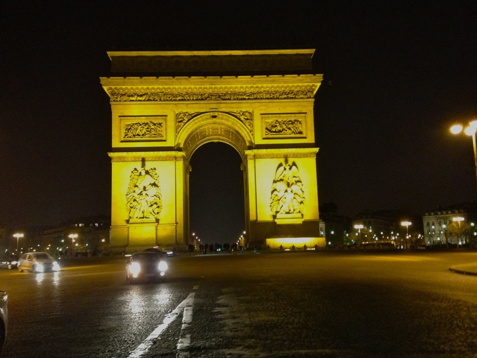 Front Night View Of Arc de Triomphe