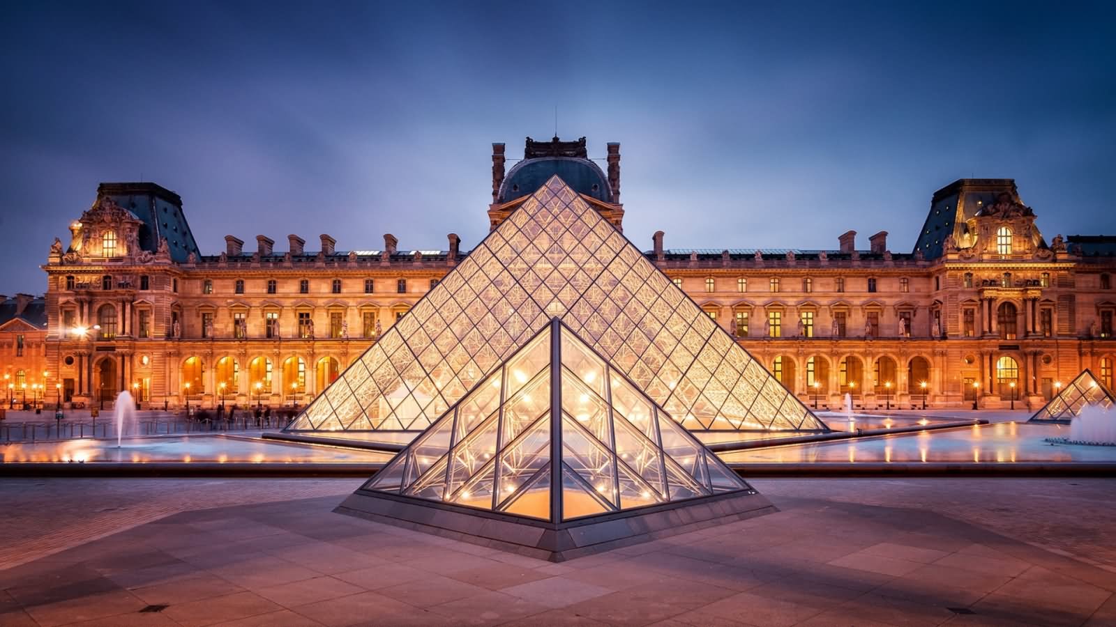 Front View Of Louvre Museum