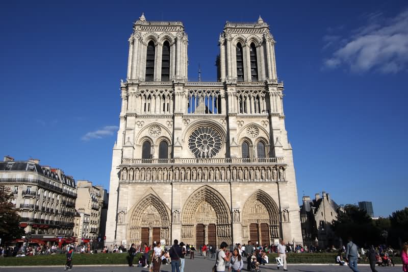 Front View Of Notre Dame de Paris