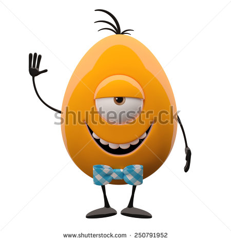 Funny 3d Cartoon Egg Say Bye