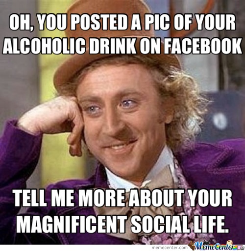 Funny Alcohol Meme Tell Me More About Your Magnificent Social Life Picture