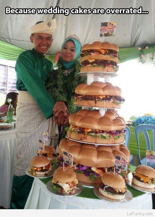 Funny Burger Wedding Cake Picture
