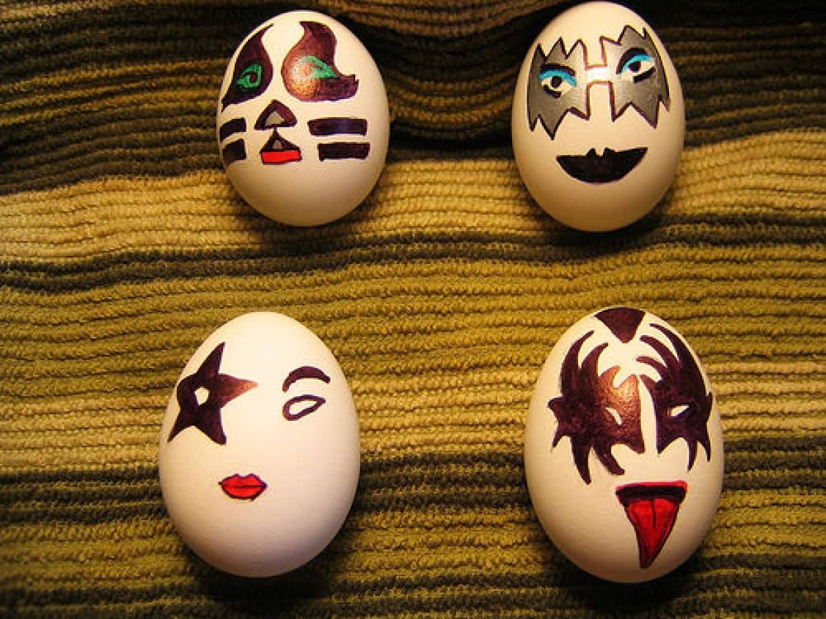 Funny Drawing Faces Egg Image