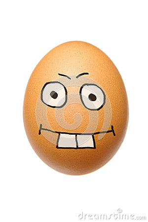 Funny Egg Cartoon Showing Teeth