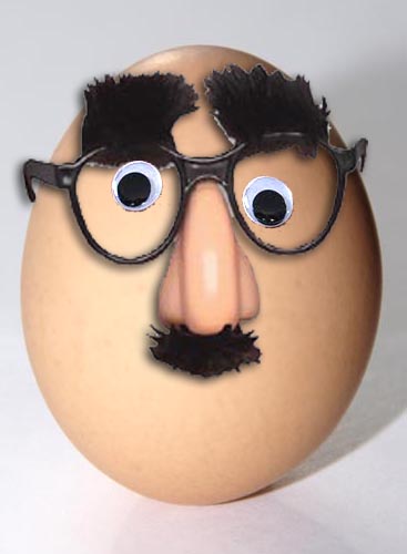 Funny Egg Cartoon With Mustaches And Eye Glass