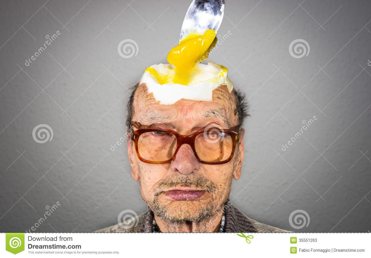 Funny Egg Head Old Man Image