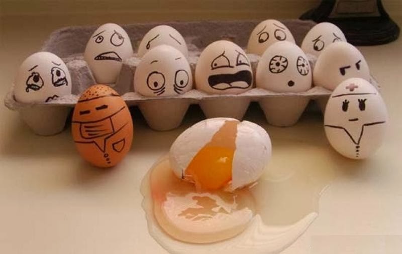 Funny Eggs With Scared Face Image