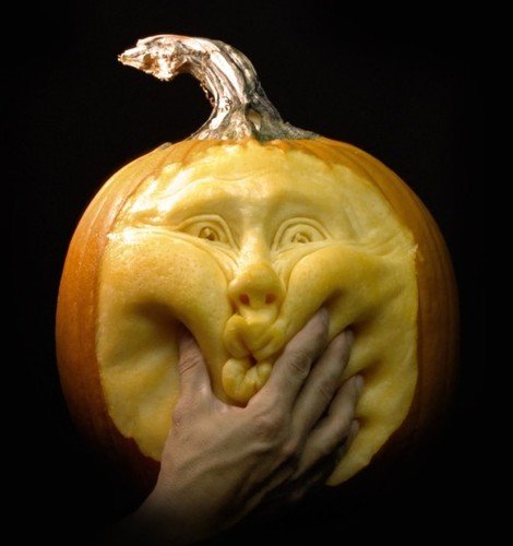 Funny Halloween Pumpkin Pouting Face Image