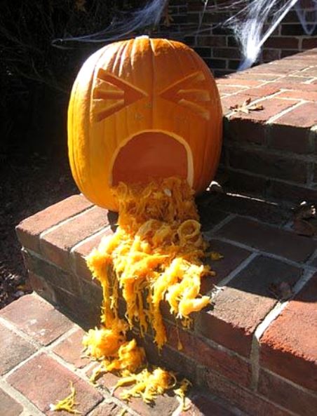 Funny Halloween Pumpkin Vomiting Picture