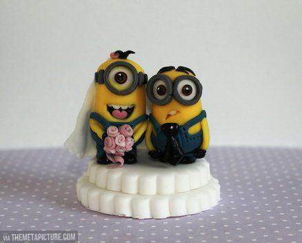Funny Minions Wedding Cake Image